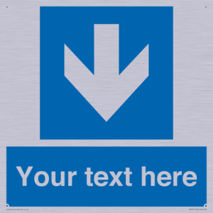 Custom Directional signage blue down arrow 